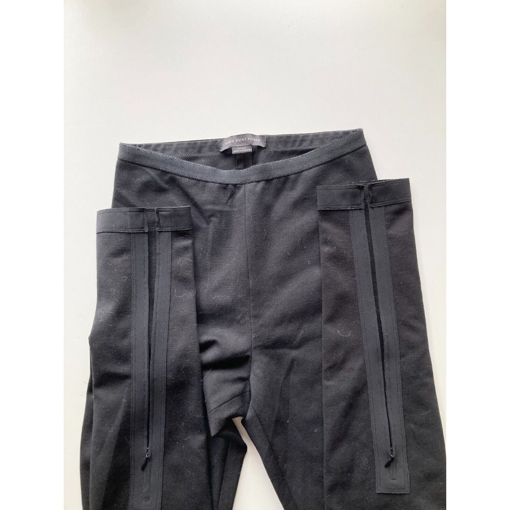 MARIE SAINT PIERRE Black Ponte Knit High Rise Ankle Zip Leggings, Size 1 / S - Picture 9 of 14